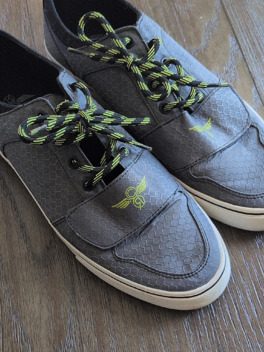 Creative Recreation Gray Sneakers with Neon Yellow Accents